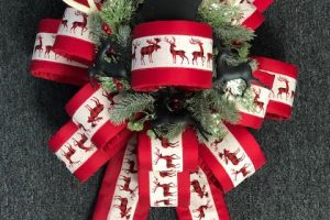 Red Reindeer Christmas Bow